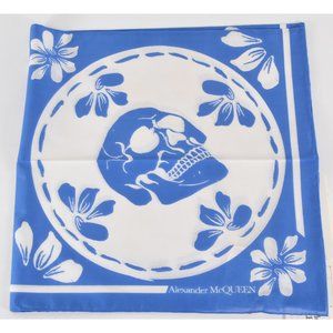 Alexander McQueen Blue White PORCELAIN SKULL Scarf